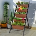 thumbnail image 3 of Costway Jardinière de Jardin Verticale à 5 Niveaux, Bac Surélevé Surélevé avec 5 Contenants, Brun, 3 of 9