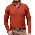 thumbnail image 2 of KIHOUT Chandails pour Hommes à Manches Longues Musclé Robuste Basique Blouse de Couleur Unie T-Shirt à Manches Longues Col Rond Blouses et Chemises RD/TG, 2 of 7