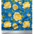 thumbnail image 3 of Soimoi Tissu Georgette Viscose Feuilles & Roses Imprimé Floral 1 Yard 42 Pouces de Large, 3 of 3