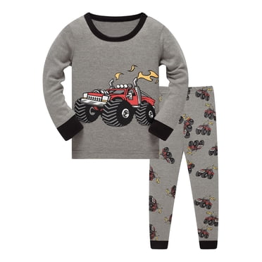 Vêtements pour Grands Garçons 6 Mois Bébé Garçon Tout-Petit Enfants Garçons Pyjamas Voitures Coton Enfants Ensemble de Pyjama 2 Pcs Manches Longues Tenue de Nuit Ensemble de Vêtements pour Enfant (Gris, 2-3 Ans)