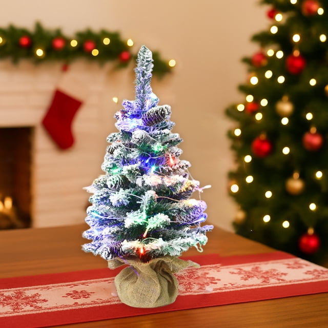 Tabletop Christmas Tree With Light String Christmas Party Decoration Artificial Christmas Tree For Christmas Desktop Window Walkway Decoration Indoor Home Party