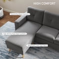 thumbnail image 4 of HOMCOM Canapé Sectionnel avec Méridienne Interchangeable pour Chambre Gris Foncé, 4 of 9
