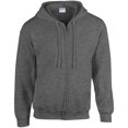 thumbnail image 3 of Gildan Mens Heavy Blend Full Zip Hooded Sweatshirt, 2XL, Ash, 3 of 8