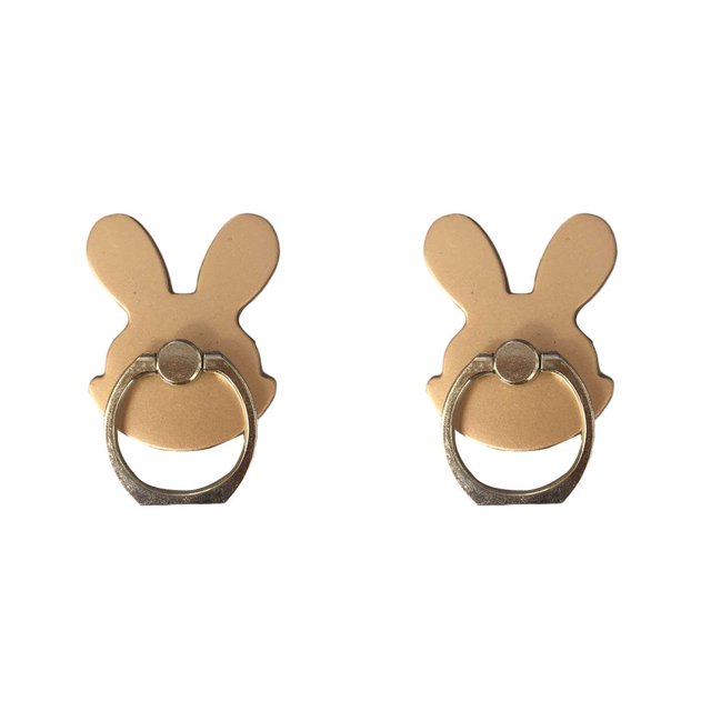 braveheart Cute Rabbit Aluminum Alloy Phone Stand Tablets Hand Grip Kickstand Mount Holder gold 2Set