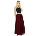 thumbnail image 3 of Bimba Jupe Longue Maxi Bordeaux pour Femmes Style Tulipe Bas Boho en Georgette, 3 of 6