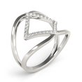thumbnail image 3 of Bague en Or Blanc 14k à Motif Entrelacé avec Diamant 1/5 cttw Taille 4, 3 of 4
