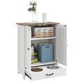 thumbnail image 1 of PawHut Dog Feeding Station w/ Storage, Adjustable Panel, Hooks, White, 1 of 10