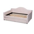 thumbnail image 4 of Baxton Studio Perry Velvet Upholstered Queen Daybed with Trundle in Pink, 4 of 10