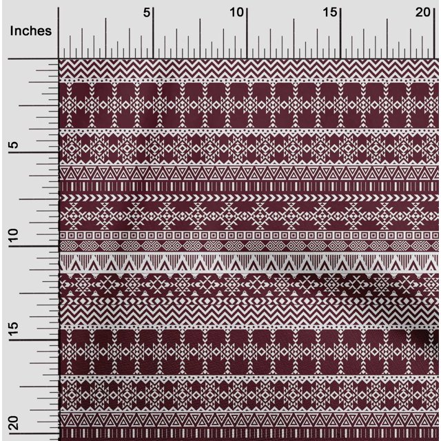 oneOone Cotton Flex Maroon Fabric Aztec Tribal Craft Projects Decor Fabric Printed By The Yard 40 Inch Wide