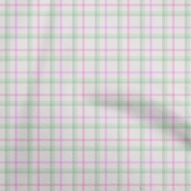 oneOone Georgette Viscose Dusty Teal Green Fabric Check Craft Projects Decor Fabric Printed By The Yard 42 Inch Wide