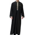 thumbnail image 2 of Birdeem Robe Musulmane pour Hommes Robe Arabe Mi-Longue Style Long Manches Longues Brodée Col Montant Poche Longue Chemise Mode Décontractée, 2 of 9