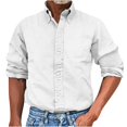 thumbnail image 1 of AherBiu Chemises à Manches Longues pour Hommes Tendance à Boutons Col à Revers Coupe Ajustée Chemise Décontractée Plage Voyage Fête Chemises Hauts, 1 of 5