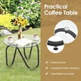 thumbnail image 4 of Costway Ensemble de Mobilier de Terrasse en Rotin 3 Pcs Canapé de Conversation Table Basse Jardin, 4 of 9