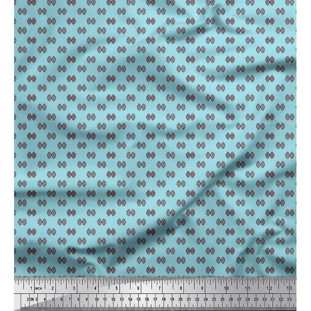 Soimoi Poly Georgette Fabric Geometric Small Print Fabric by The Yard 42 Inch Wide