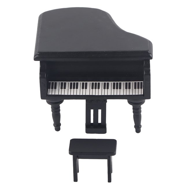 Durable Habilement Meublé Longue Durée de Service Mini Piano Maison de Poupée, Ensemble de Tabouret de Piano Maison de Poupée, pour les Jeux à Domicile Enfants Enfants