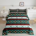 thumbnail image 1 of Erosebridal Aztec Bedding Full Comforter Set for Adult, Rustic Bear Down Comforter, Geometric Stripe Decor, 3pcs, 1 of 7
