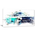thumbnail image 1 of Décoration murale sur toile Design Art à motif de « Ombres voiture classique en bleu », 1 of 2