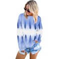 thumbnail image 1 of Women's Ligth Gray/Modena/Pink/Gray/Multicolor/Sky Blue Color Block Tie Dye Pullover Sweatshirt, 1 of 10