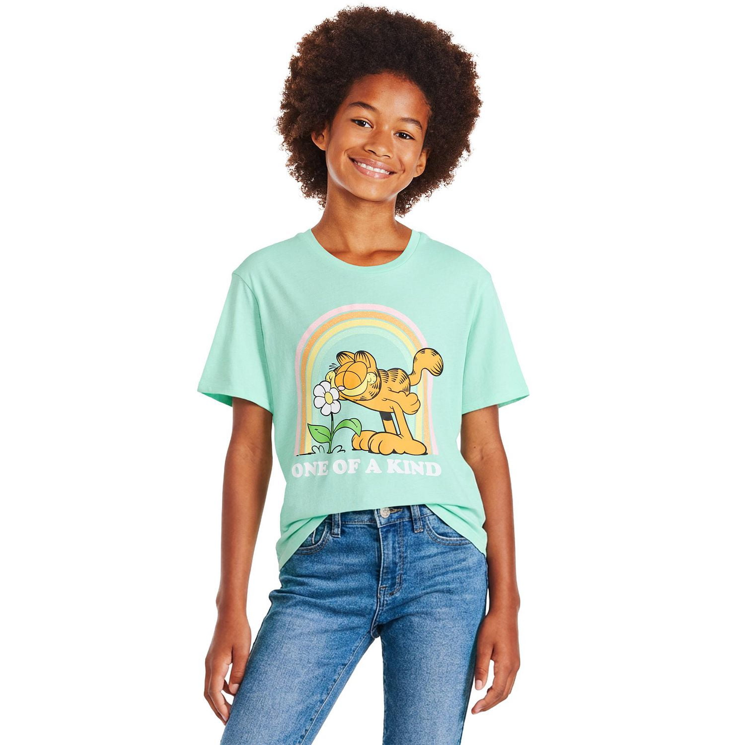 T-shirt à imprimé graphique Garfield pour filles