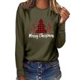 thumbnail image 2 of Blouse à Manches Longues Femme Haut de Noël Décontracté à Manches Longues Col Rond Chandail en Molleton Chandail Blouse, 2 of 4