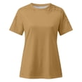 thumbnail image 4 of Plebaso T-Shirts pour Femmes 2025 Manches Courtes Décontractées Col Rond Hauts Élégants Blouses Habillées pour Femmes P-5TG, 4 of 5