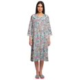 thumbnail image 1 of Moomaya Robe de Nuit Longue Jusqu'au Genou à Patte de Boutonnage pour Femmes, Imprimée, 1 of 6