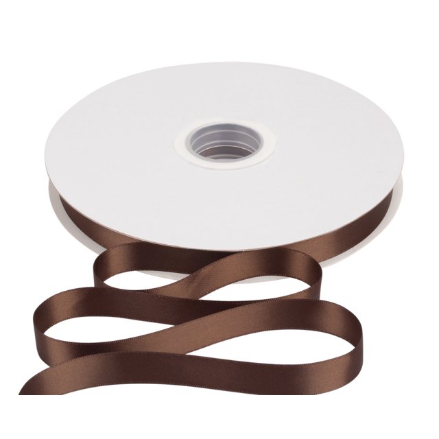 Joycrosso 5/8 Inch Brown Solid Satin Ribbon, 100 Yards Double Faced Satin for Gift Wrapping Floral Bouquets Wedding Party Decoration