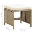 thumbnail image 4 of vidaXL Tabourets de Jardin 2 Pcs avec Coussins Poly Rotin Beige, 4 of 5