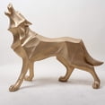 thumbnail image 4 of FJWYSANGU Abstract Wolf Statues Hand Craved Animal Resin Sculpture Modern Home Decoration Gold, 4 of 4