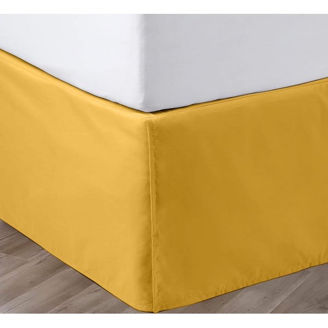 SGI Bedding 18 Inch Pleated Bed Skirt | Microfiber Bed Skirt | Fade Resistant, Wrinkle Free, Anti-static, Decorative, Extra Storage Space, Clutter-Free | Olympic Queen, Golden