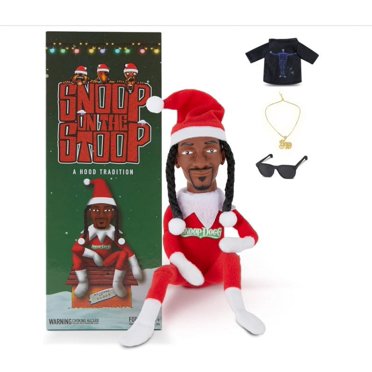 Snoop Dogg Snoop on The Stoop Figurine en Peluche Rouge de Noël 12”