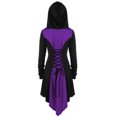 thumbnail image 4 of IROINID Manteau Long Confortable pour Femme, Pardessus à Couleurs Contrastantes, Manches Longues, Vêtement d'Extérieur, Violet, 4 of 5