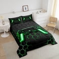 thumbnail image 3 of QUTETN Moderne Noir Bleu Joystick de Jeu Couettes et Duvets Grand Lit, 3 of 6