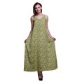 thumbnail image 1 of Bimba Robe Longue Maxi Imprimée en Rayonne à Bretelles Spaghetti Ajustables pour Femmes Boho-Xxx-Grand, 1 of 5