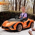 thumbnail image 2 of VOLTZ TOYS Lamborghini SIAN FKP 37 12V Ride on Car with Scissor Doors and Remote Control, Licensed - Orange, 2 of 7
