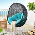 thumbnail image 1 of Modway Encase Swing Outdoor Patio Lounge Chair without Stand in Black/Turquoise, 1 of 8