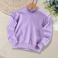 thumbnail image 2 of MeetoTime Sweat à Manches Volantes pour Enfants Col Rond Décontracté Ample Couleur Unie pour Bébés Filles 2-8 Ans, 2 of 3