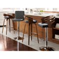 thumbnail image 2 of Armen Living Adele Tabouret de Bar Pivotant Moderne en Similicuir Noir, 2 of 5