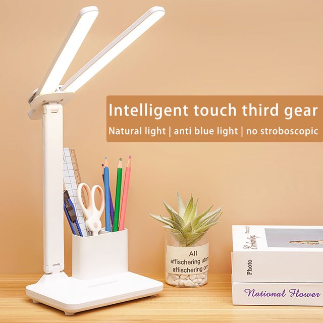 Meitianfacai Double Lighting LED Rechargeable Desk Lamp Eye Protection Learning Children's Radio Lamp Bedroom Bedside Lamp