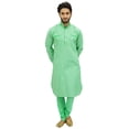 thumbnail image 2 of Atasi Ensemble Kurta Pyjama Vert Style Pathani pour Homme Chemise Punjabi pour Homme-G, 2 of 6