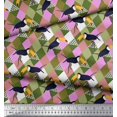 thumbnail image 3 of Soimoi Cotton Duck Fabric Check & Toucan Bird Fabric Prints by Yard 56 Inch Wide, 3 of 3