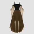 thumbnail image 4 of Robes Style Gothique pour Femmes Grande Taille Robe Midi Élégante avec Manches Évasées en Chiffon Tenue de Soirée Ourlet Irrégulier, 4 of 5