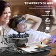 thumbnail image 4 of Outsunny Rattan Side Table w/ PE Rattan and Tempered Glass Top, Black, 4 of 10