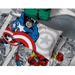 Marvel Avengers Comic Cool 7 Piece Queen Bed Set - Includes Comforter & Sheet Set - Bedding Features Captain America, Spiderman, Iron Man, Hulk, & Thor - Super Soft (Official Marvel Product)