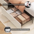 thumbnail image 3 of GloryStar Upholstered Bed Frame with 4 Storage Drawers and RGB LED Lights, Velvet Platform Bed Frame with Wingback Headboard, Modern Luxury Bed for Bedroom, White, 3 of 6