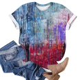 thumbnail image 5 of Économies du Printemps! CEHVOM T-Shirts Graphiques Floraux pour Femmes, T-Shirt à Manches Courtes Boho à Imprimé Teinture sur Nœuds Floral pour Femmes, Col Rond Ample Décontracté d'Été Décontracté Ample Basique Confortable T-Shirts Boho Hauts 2023, 5 of 5