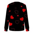 thumbnail image 5 of Qertyioot T-Shirt Graphique de la Saint-Valentin pour Femmes à Manches Longues, Pull Fin Imprimé Décontracté Col Rond, 5 of 5
