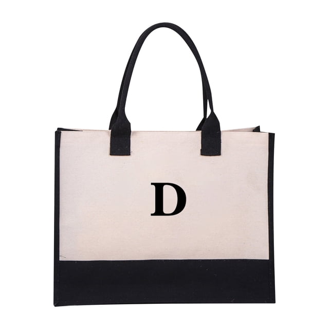 TopLLC Canvas Bag With Adjustable Zipper Strap For Initial And Makeup Bags, Women's Birthday Gift