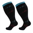 thumbnail image 1 of BYHONG Chaussettes pour Femmes Femmes Mode Imprimées Grande Taille Sport Chaussettes de Compression Chaussettes Mi-Mollet Chaussettes de Compression Belles Jambes Chaussettes Extensibles Chaussettes de Course Femmes Bleu TTTG, 1 of 2