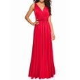 thumbnail image 3 of Women'S Multi-Wear Multi-Rope -Back Strap Dress Solid Color High Waist Sleeveless Maxi Dress Red L, 3 of 8